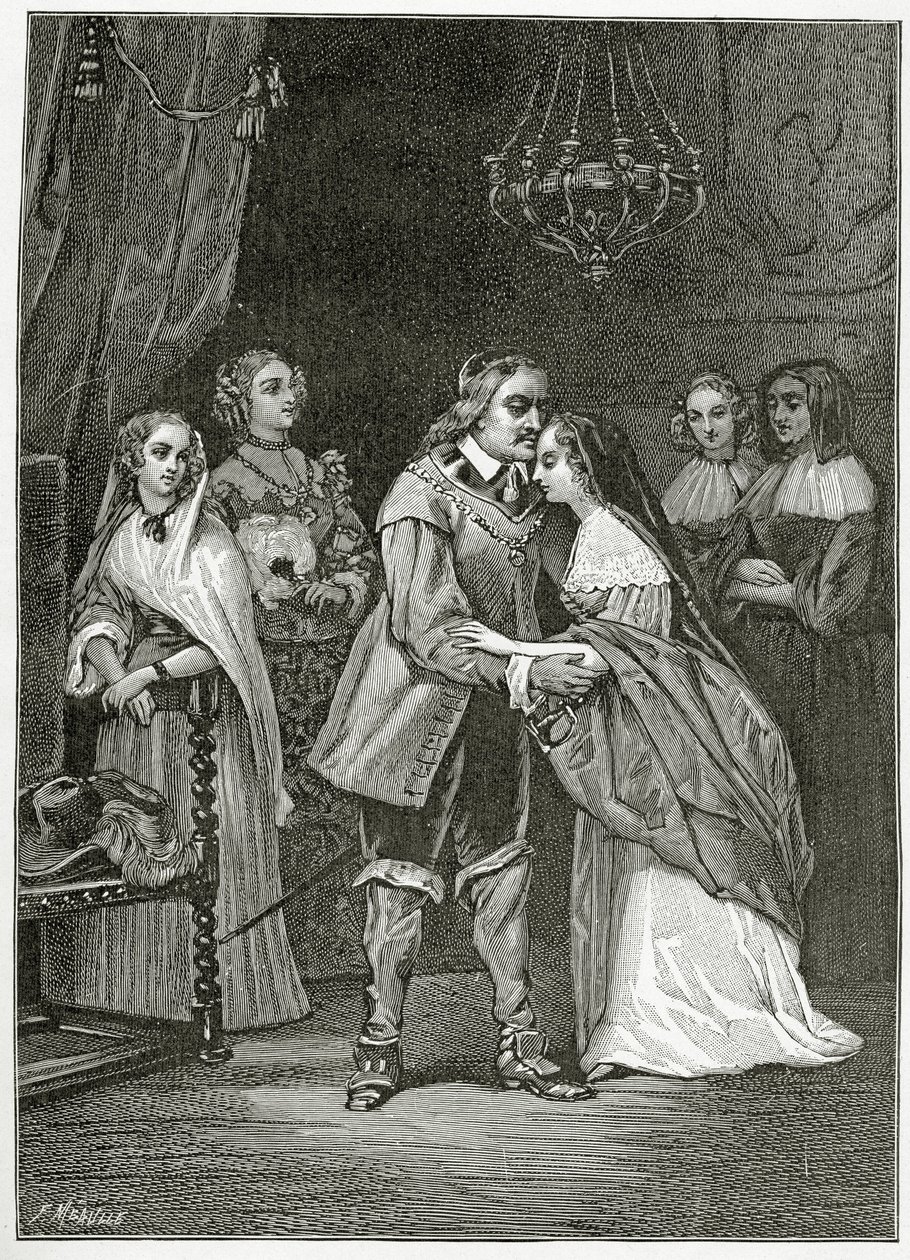Cromwell en zijn dochters, 19e eeuw door Ernest Hillemacher