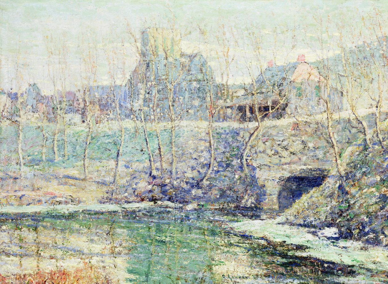 Mistige dag in maart door Ernest Lawson