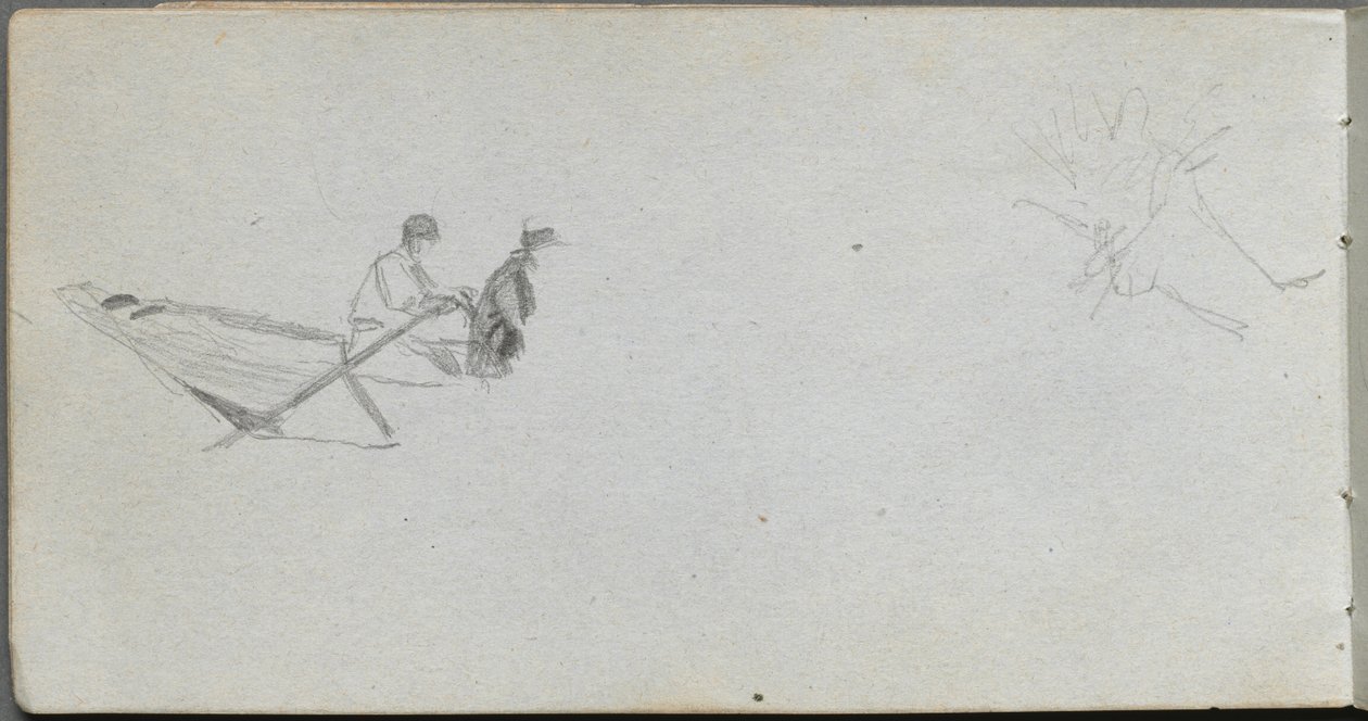 Schetsboek, pagina 04: Figuren in een boot door Ernest Meissonier
