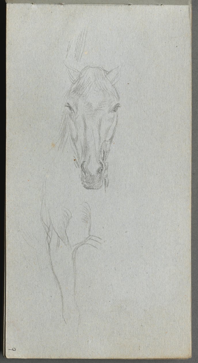 Schetsboek, pagina 09: Studie van een Paard door Jean Louis Ernest Meissonier