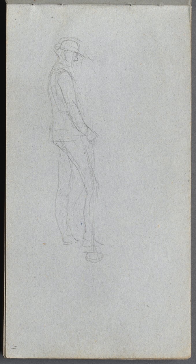 Schetsboek, pagina 11: Figuur in profiel door Ernest Meissonier