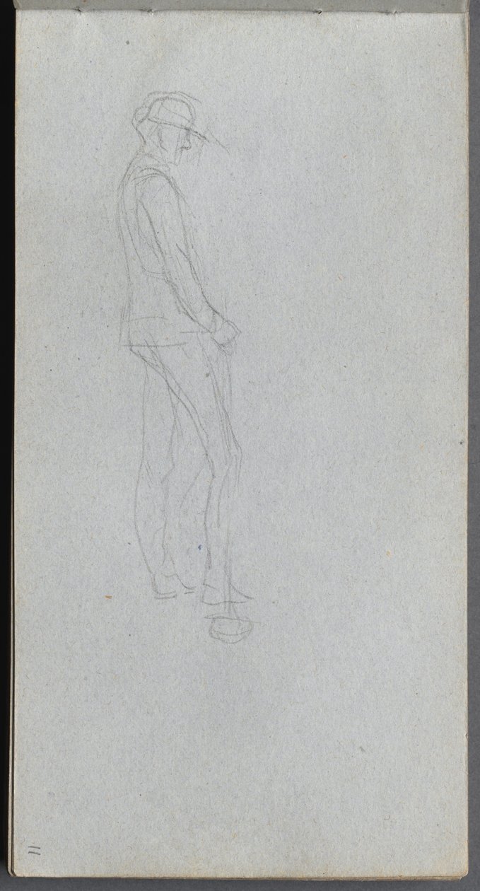 Schetsboek, pagina 11: Figuur in profiel door Jean Louis Ernest Meissonier