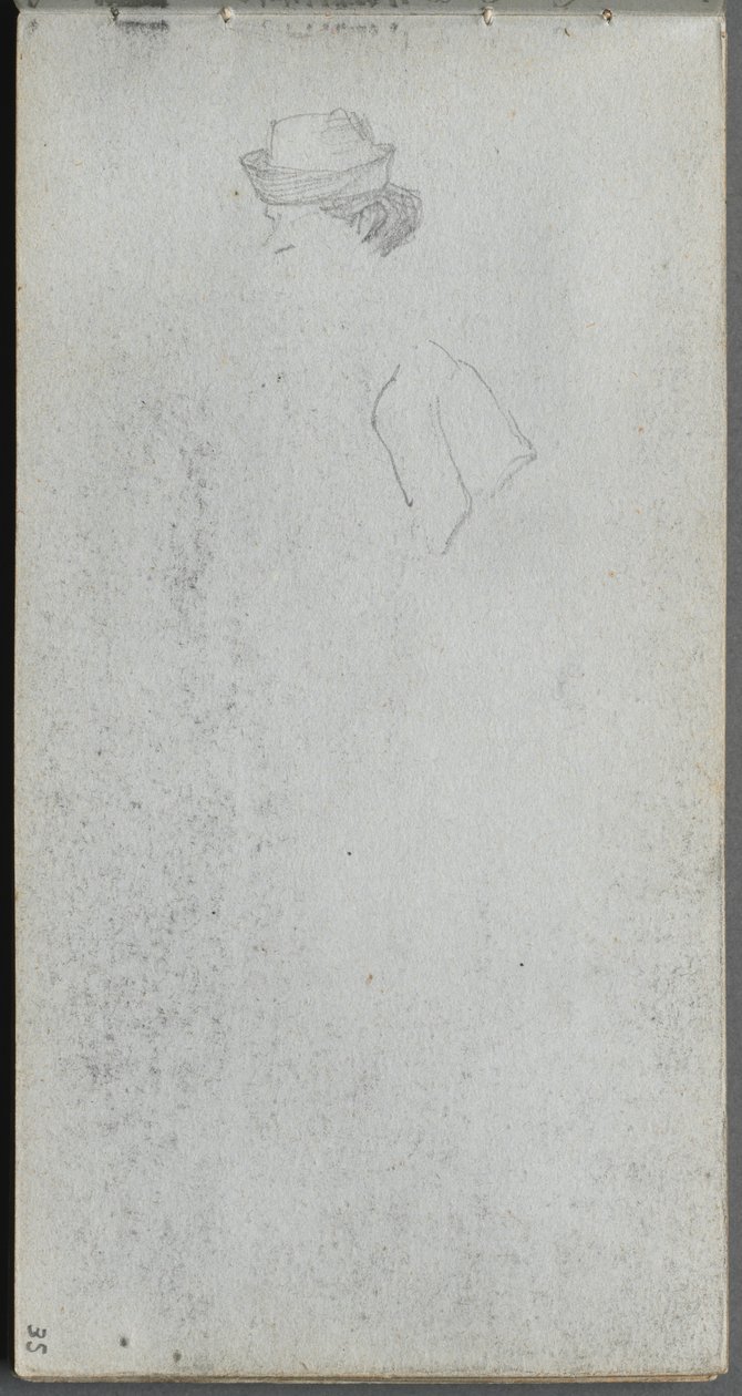 Schetsboek, pagina 35: Studie van een Hoofd door Jean Louis Ernest Meissonier