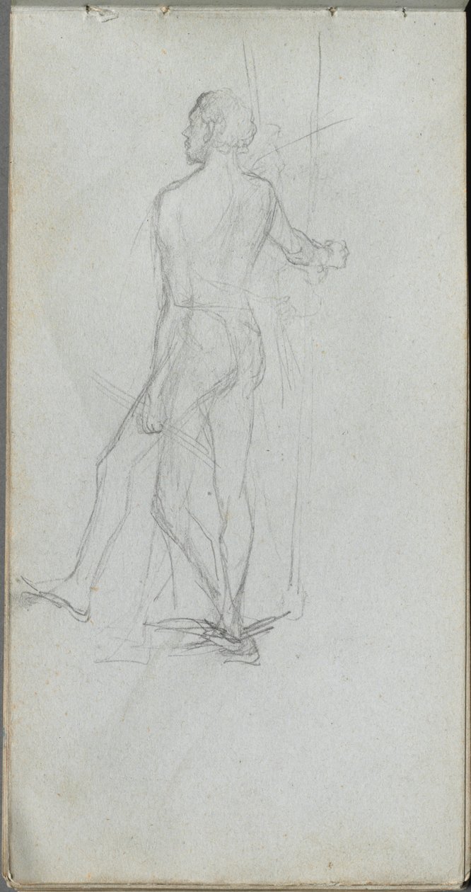 Schetsboek, pagina 60: Naakt mannelijk studie door Jean Louis Ernest Meissonier