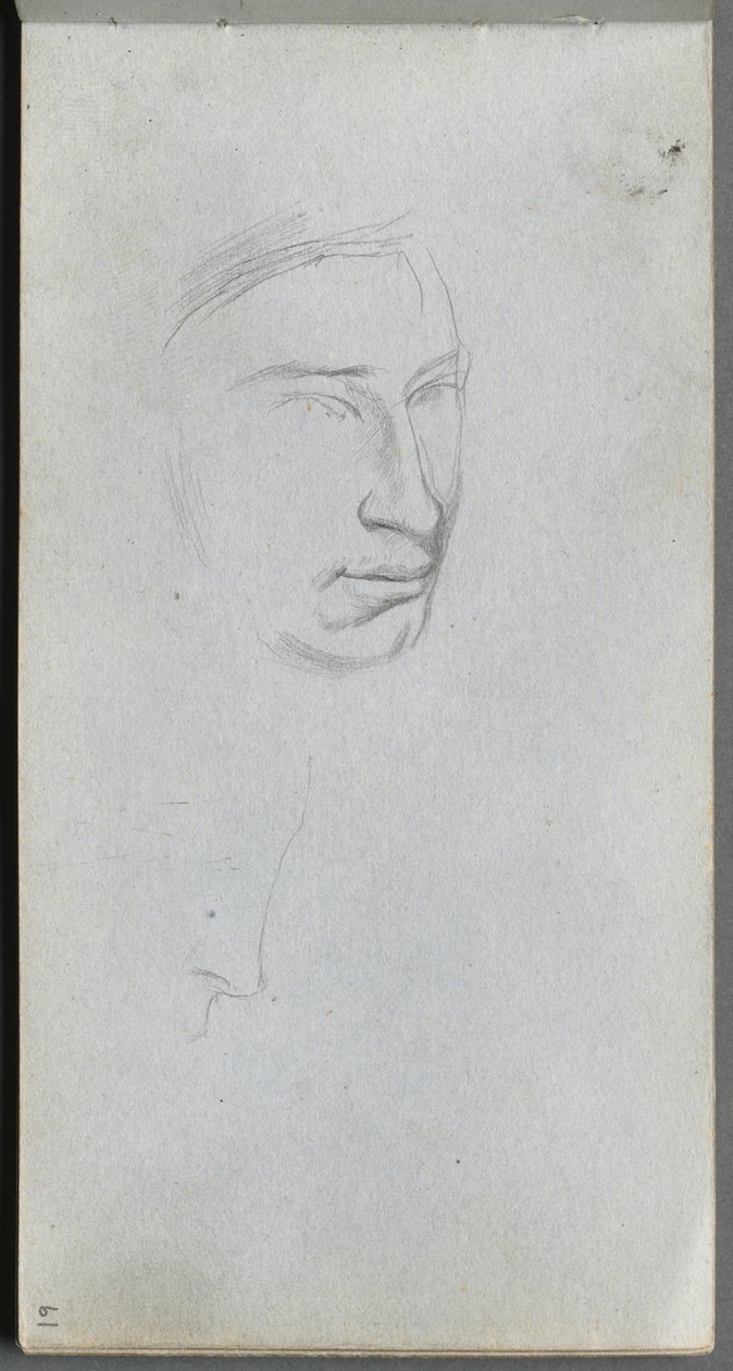 Schetsboek, pagina 61: Gezicht, 34 profiel door Jean Louis Ernest Meissonier