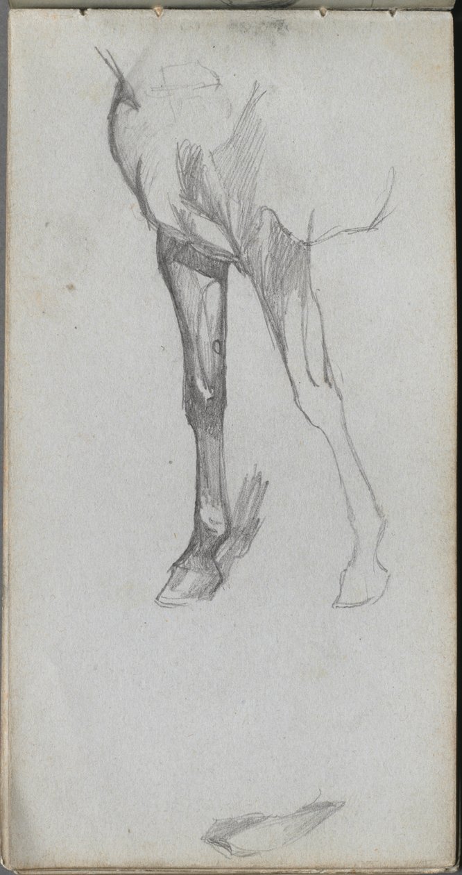 Schetsboek, pagina 66: Studie van een paard door Ernest Meissonier