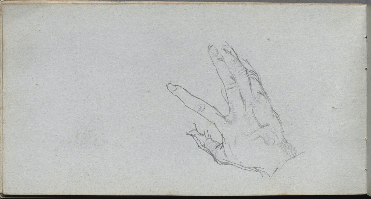 Schetsboek, pagina 68: Studie van een hand door Jean Louis Ernest Meissonier