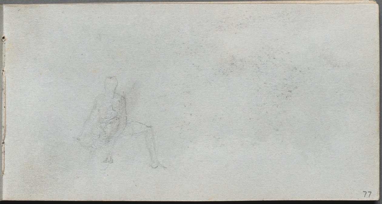 Schetsboek, pagina 77: Figuurstudie door Ernest Meissonier