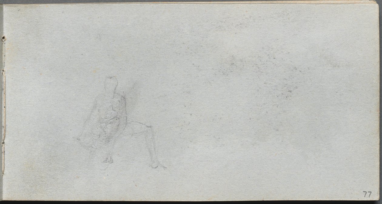 Schetsboek, pagina 77: Figurenstudie door Jean Louis Ernest Meissonier