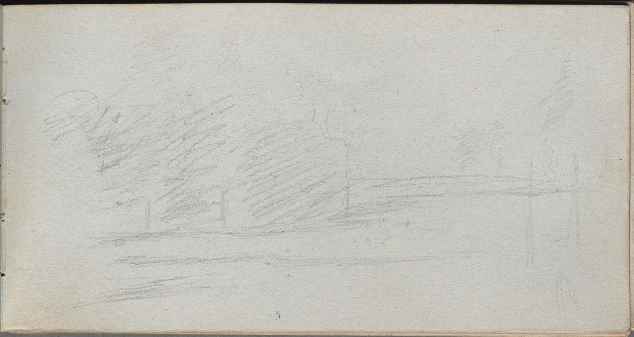 Schetsboek, pagina 78: Landschapsstudie door Jean Louis Ernest Meissonier