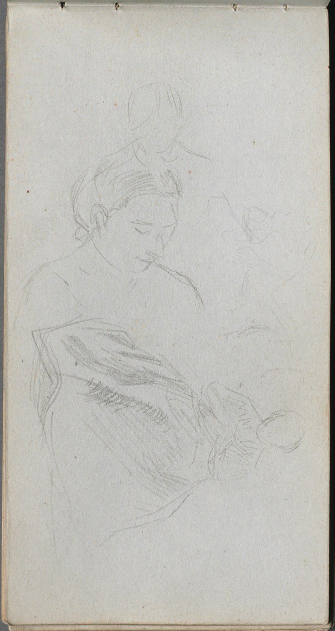 Schetsboek, pagina 82: Studie van Fgures door Ernest Meissonier