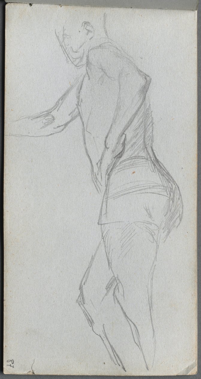Schetsboek, pagina 87: Figurenstudie door Ernest Meissonier