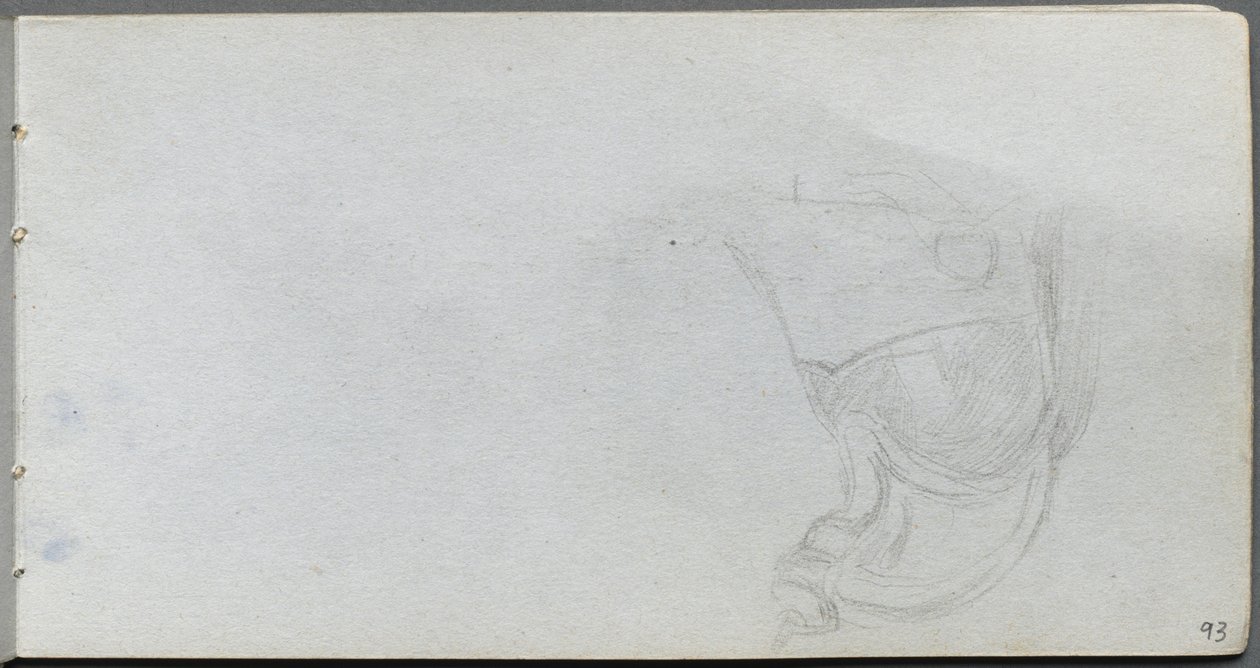 Schetsboek, pagina 93: Studie van een zadel door Ernest Meissonier