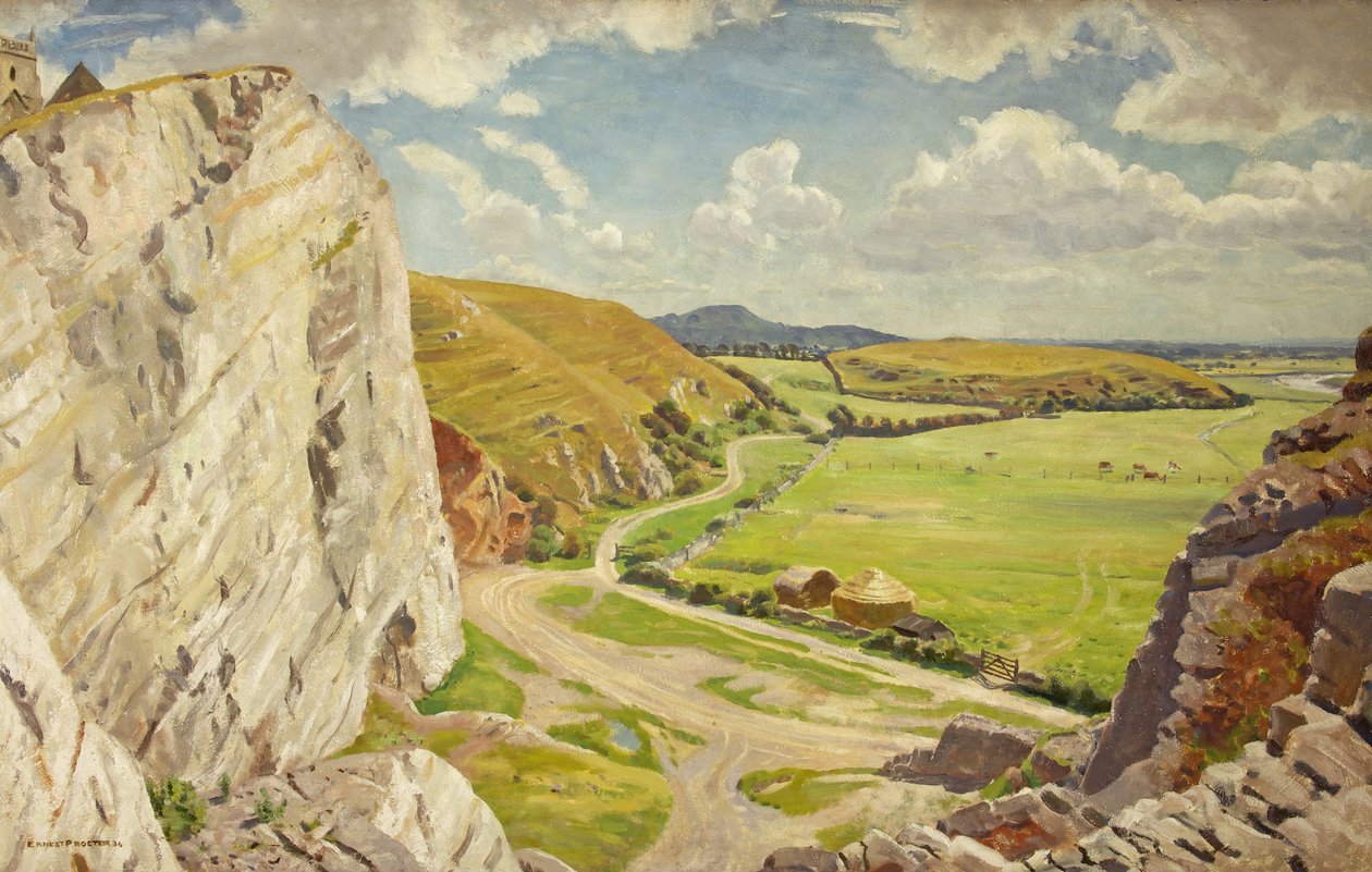 Uphill vanuit het noorden door Ernest Procter