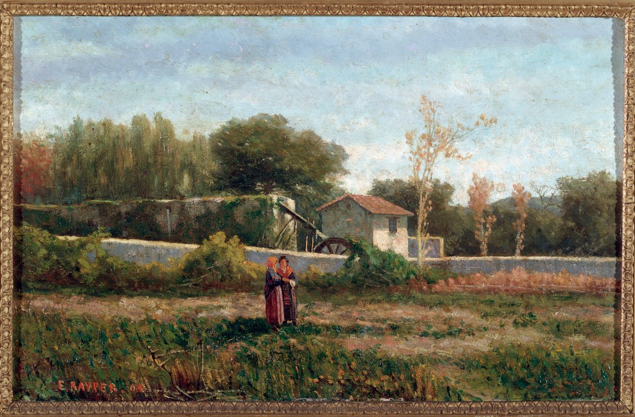 Landschap op het platteland, Italië door Ernesto Rayper