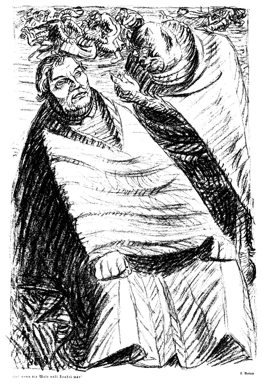 En als de wereld vol duivels was! door Ernst Barlach