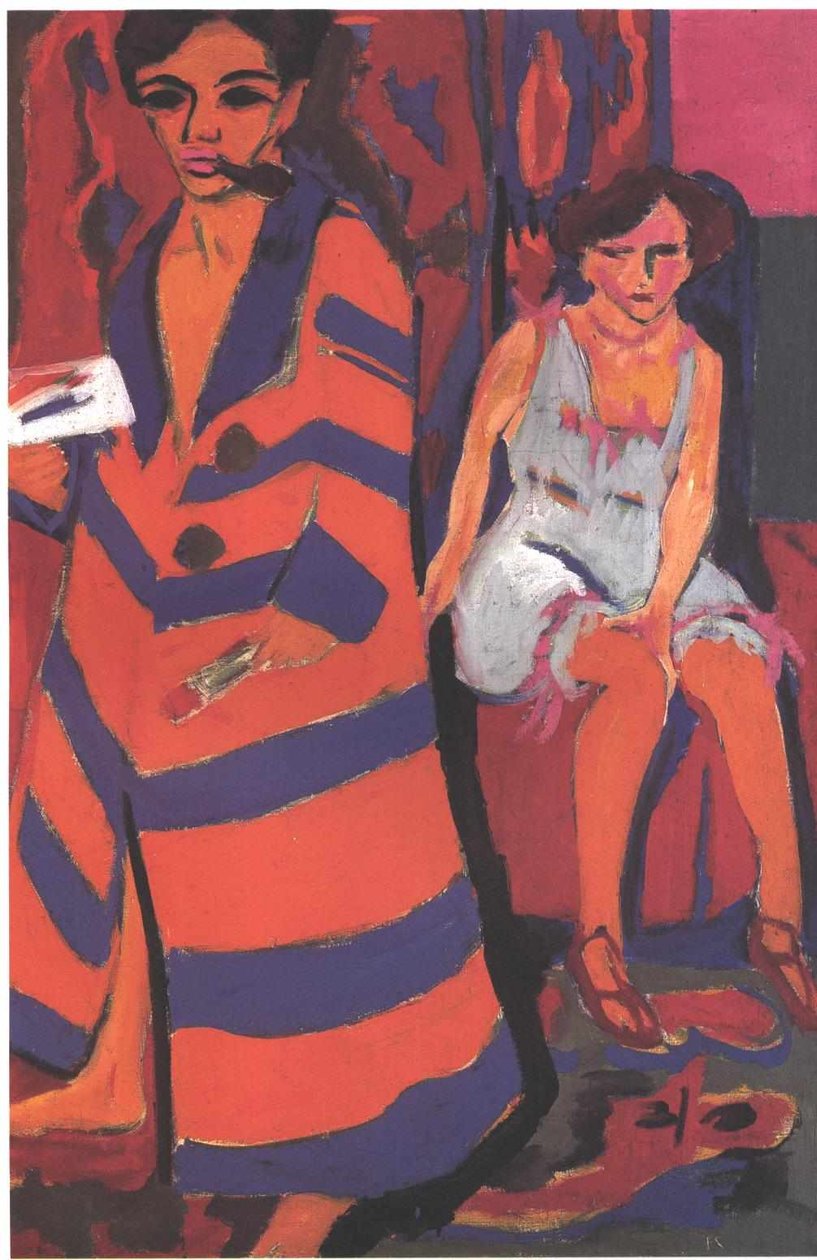 Zelfportret met model door Ernst Ludwig Kirchner