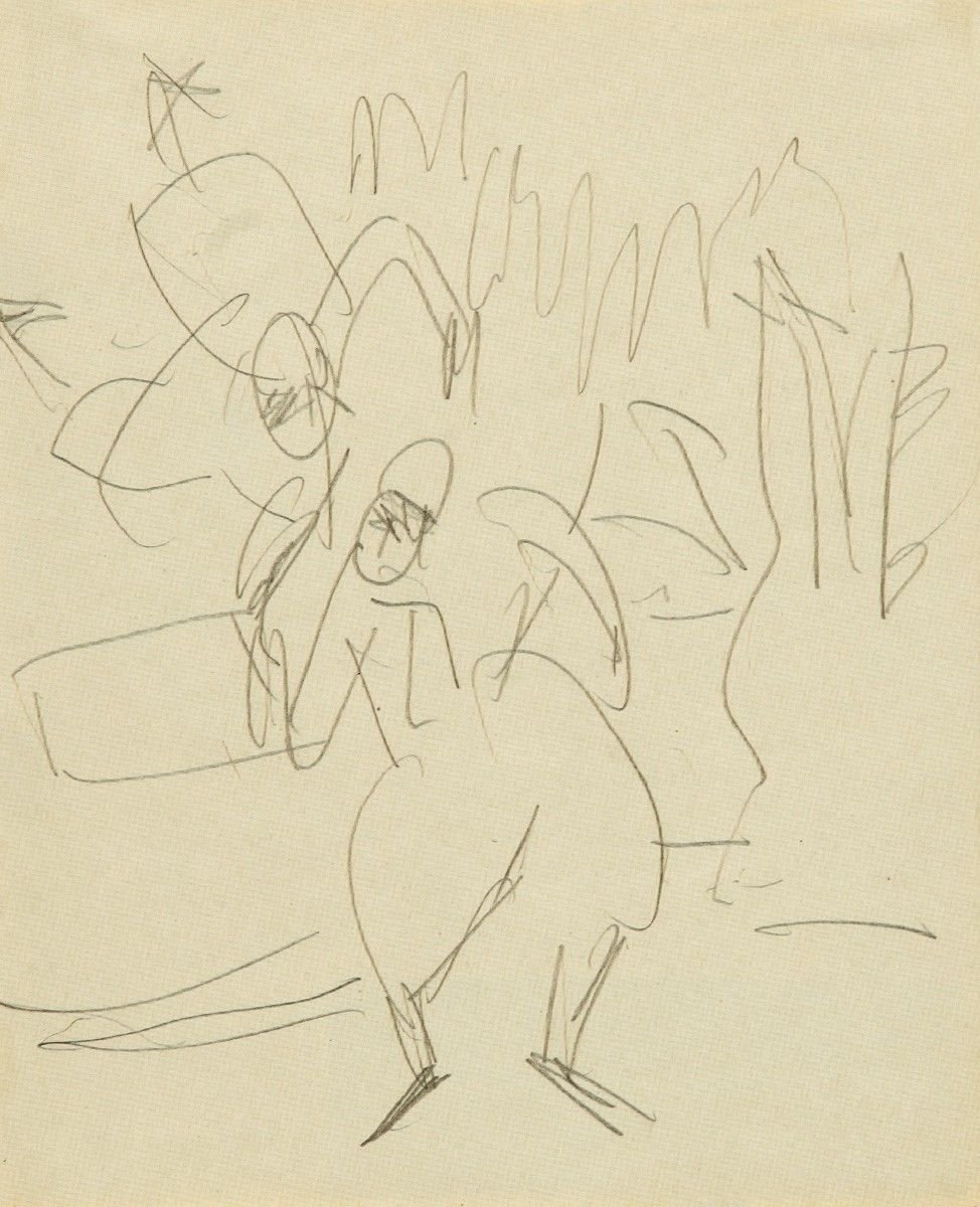 Acrobaten in beweging door Ernst Ludwig Kirchner