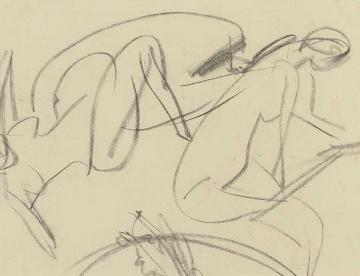Alpenboeren achterkant badende door Ernst Ludwig Kirchner