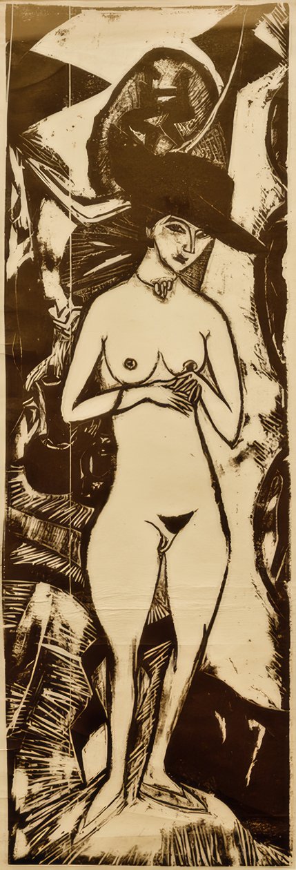 E.L. Kirchner, Naakt met zwarte hoed door Ernst Ludwig Kirchner
