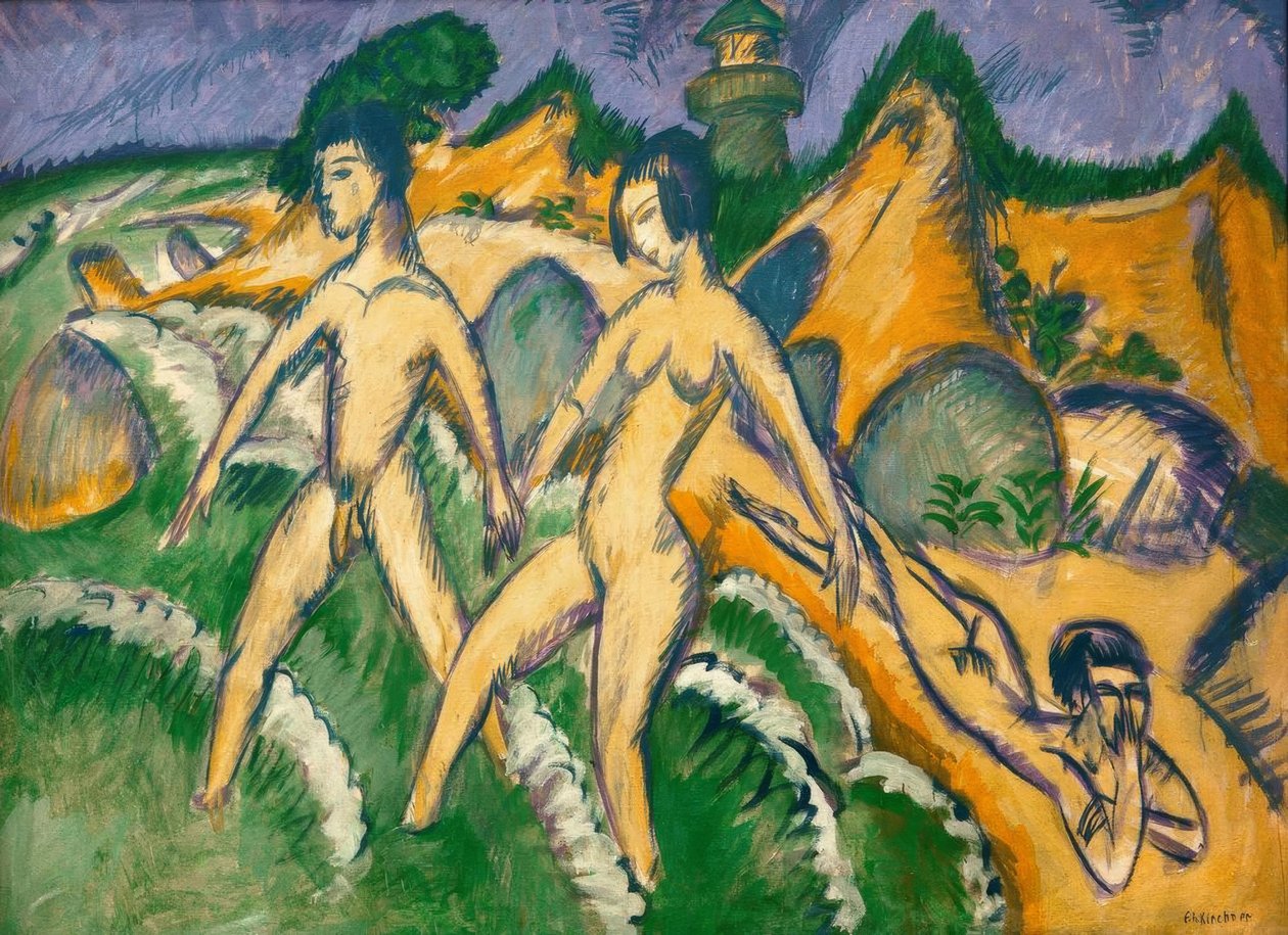 In de zee schreeuwende door Ernst Ludwig Kirchner