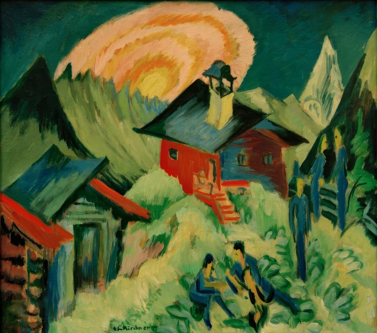 Maanopkomst op de Stafelalp door Ernst Ludwig Kirchner