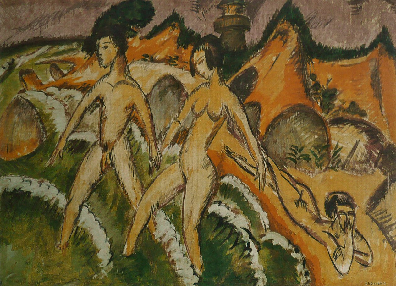 Personen die de zee ingaan door Ernst Ludwig Kirchner