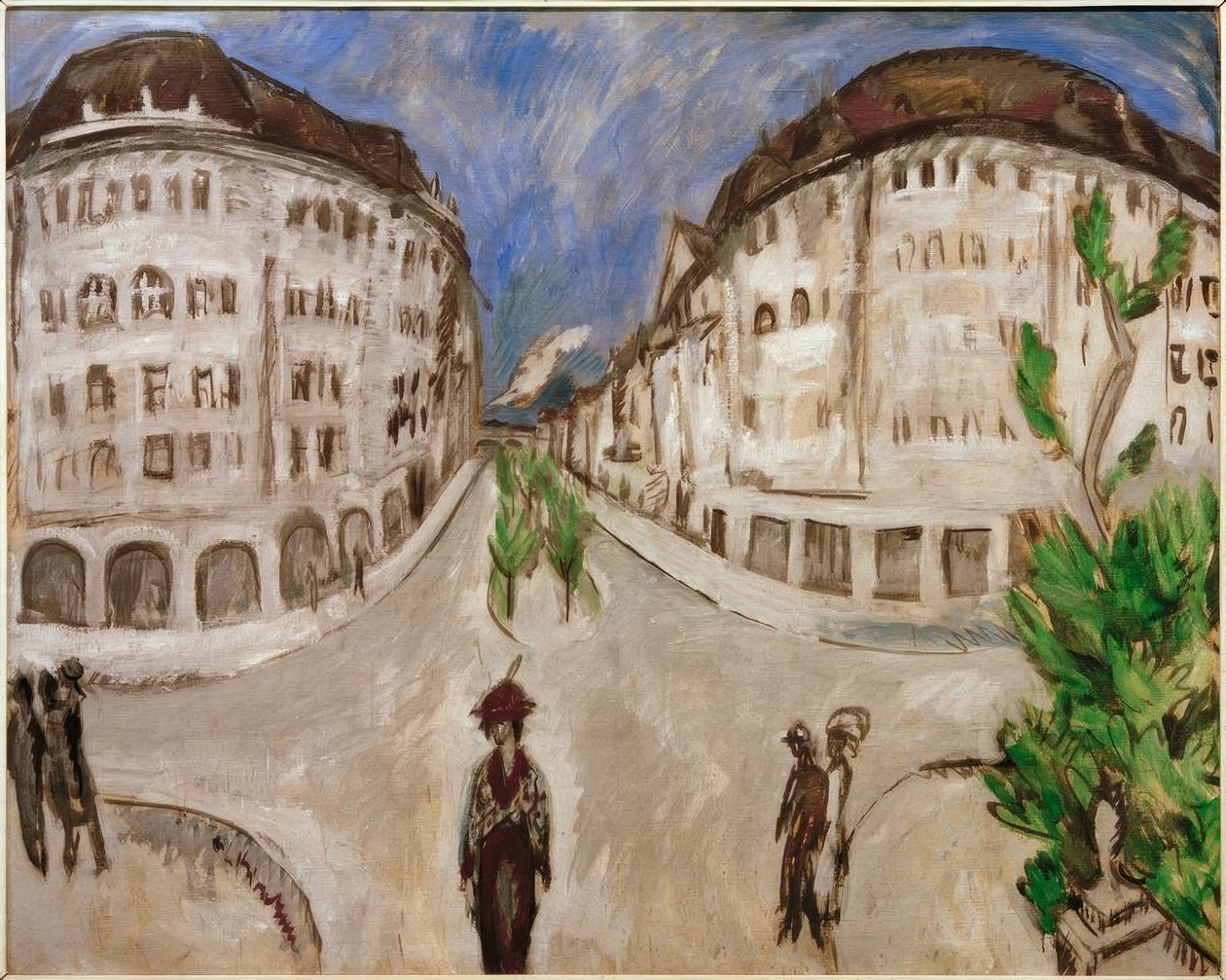 Straat bij het Stadspark Schöneberg door Ernst Ludwig Kirchner