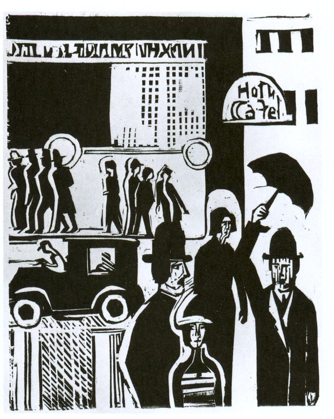 Straat in de regen door Ernst Ludwig Kirchner