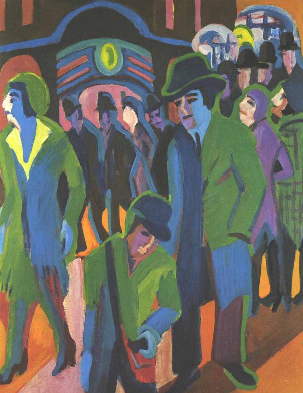 Straat met Voetgangers door Ernst Ludwig Kirchner