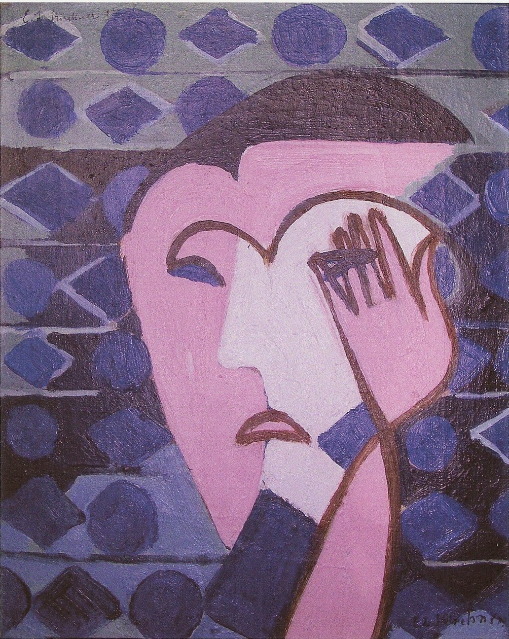 Triest vrouwenhoofd door Ernst Ludwig Kirchner