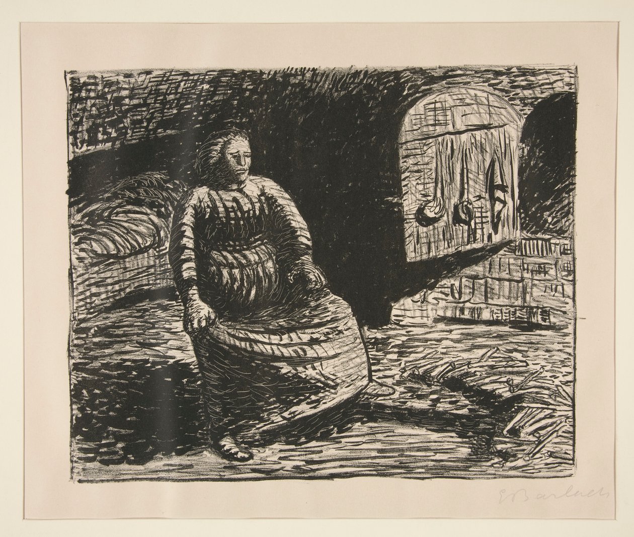 Die Frau am Herde (Vrouw bij de haard) door Ernst Barlach