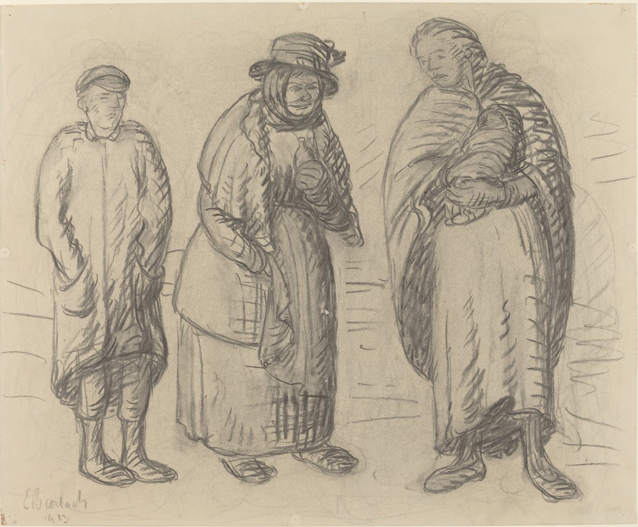 Drie figuren door Ernst Barlach