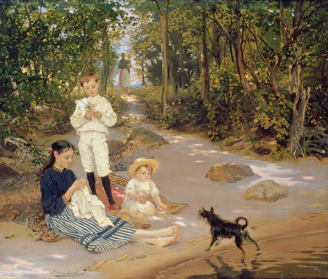 Familie van de Kunstenaar, 1880s door Ernst Friedrich von Liphardt