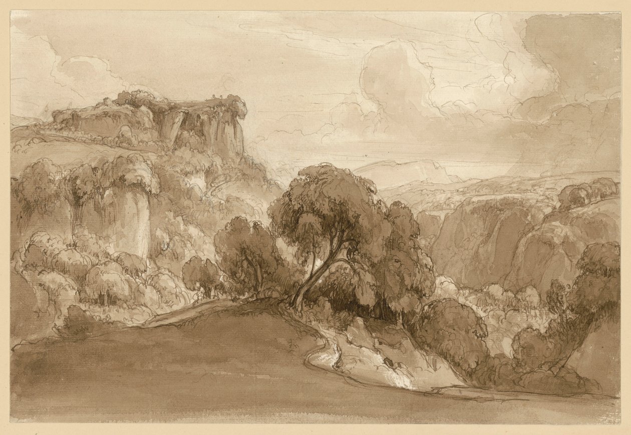 Bebost Italiaans berglandschap door Ernst Fries