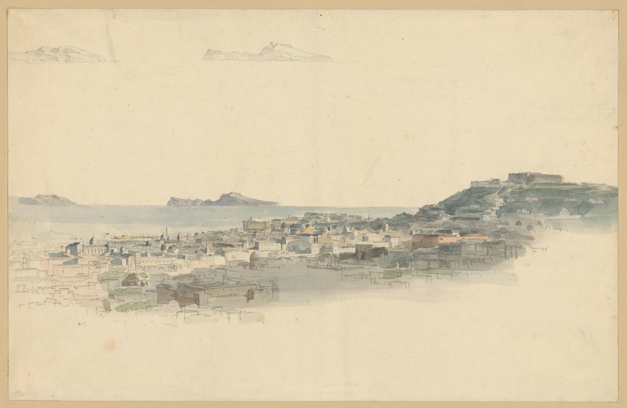Uitzicht op Napels en het eiland Capri door Ernst Fries