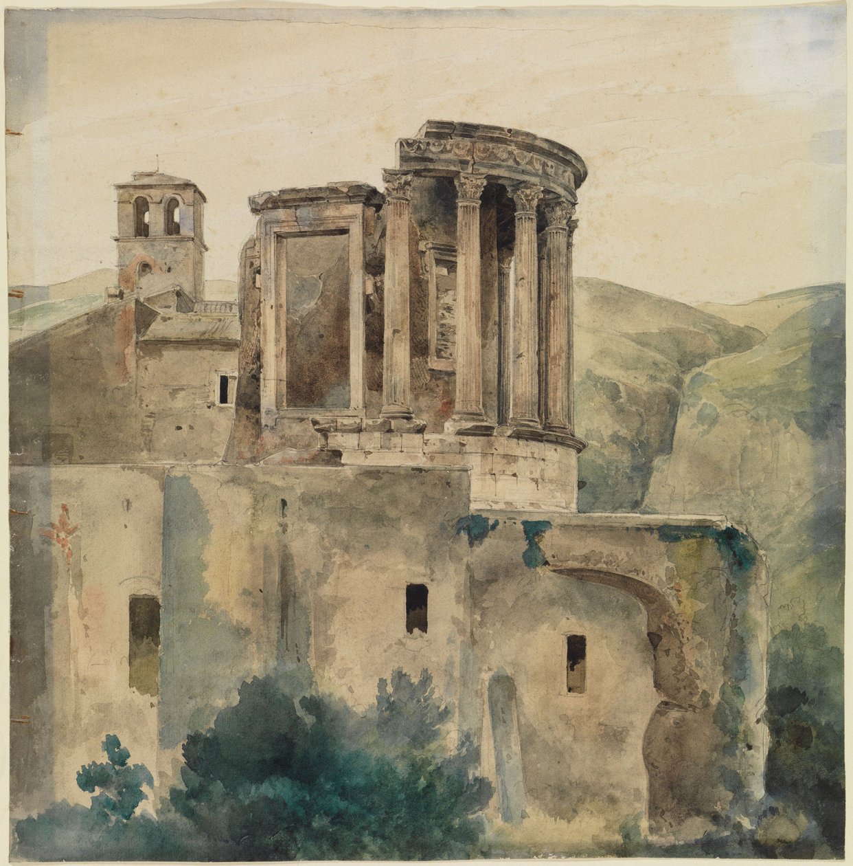 De tempel van Vesta in Tivoli door Ernst Fries
