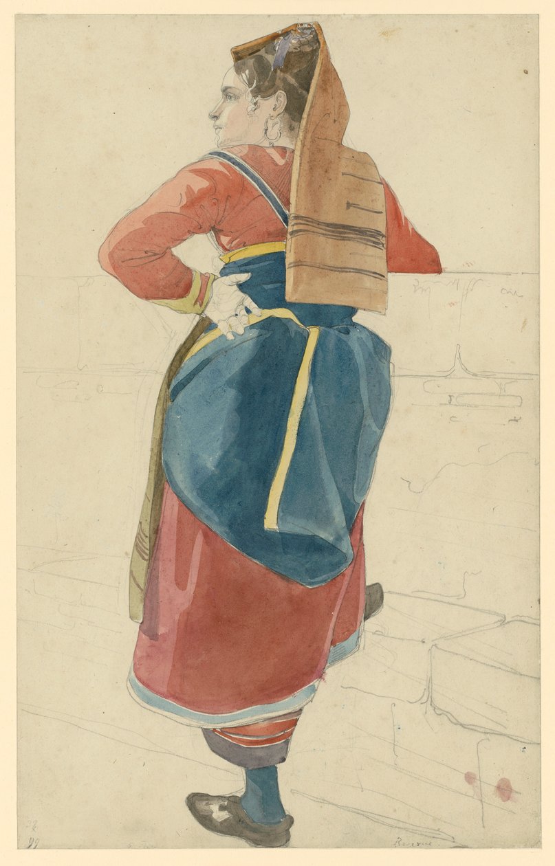 Italiaanse vrouw. Achterkant door Ernst Fries