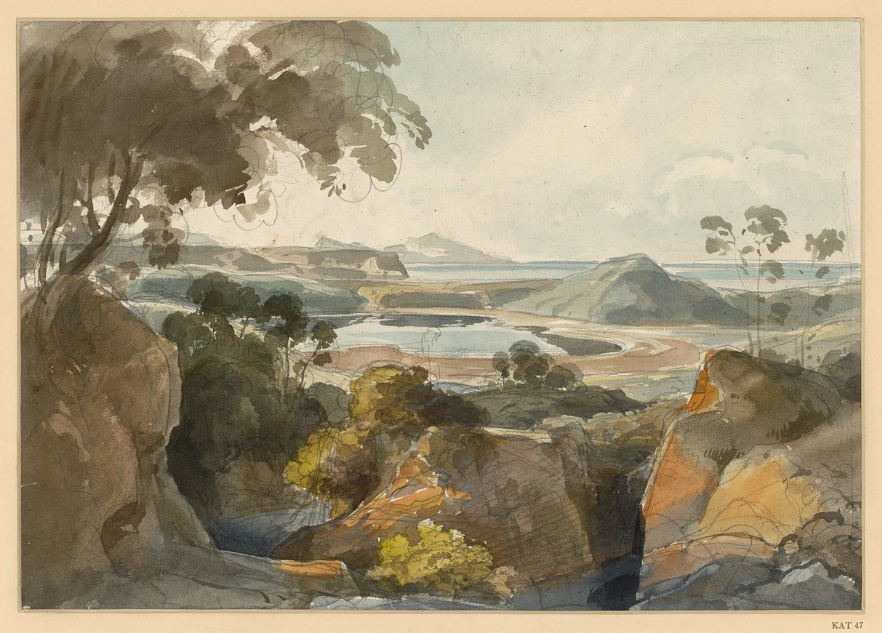 Italiaans kustlandschap door Ernst Fries