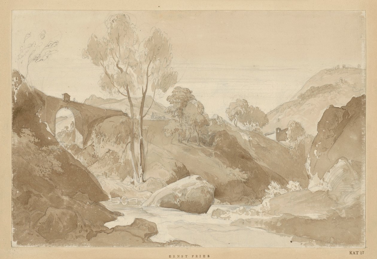 Landschap bij Civita Lavinia in de Albaanse Bergen door Ernst Fries