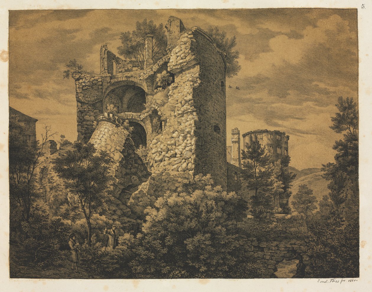 Zes uitzichten van het kasteel van Heidelberg: Toren door Ernst Fries