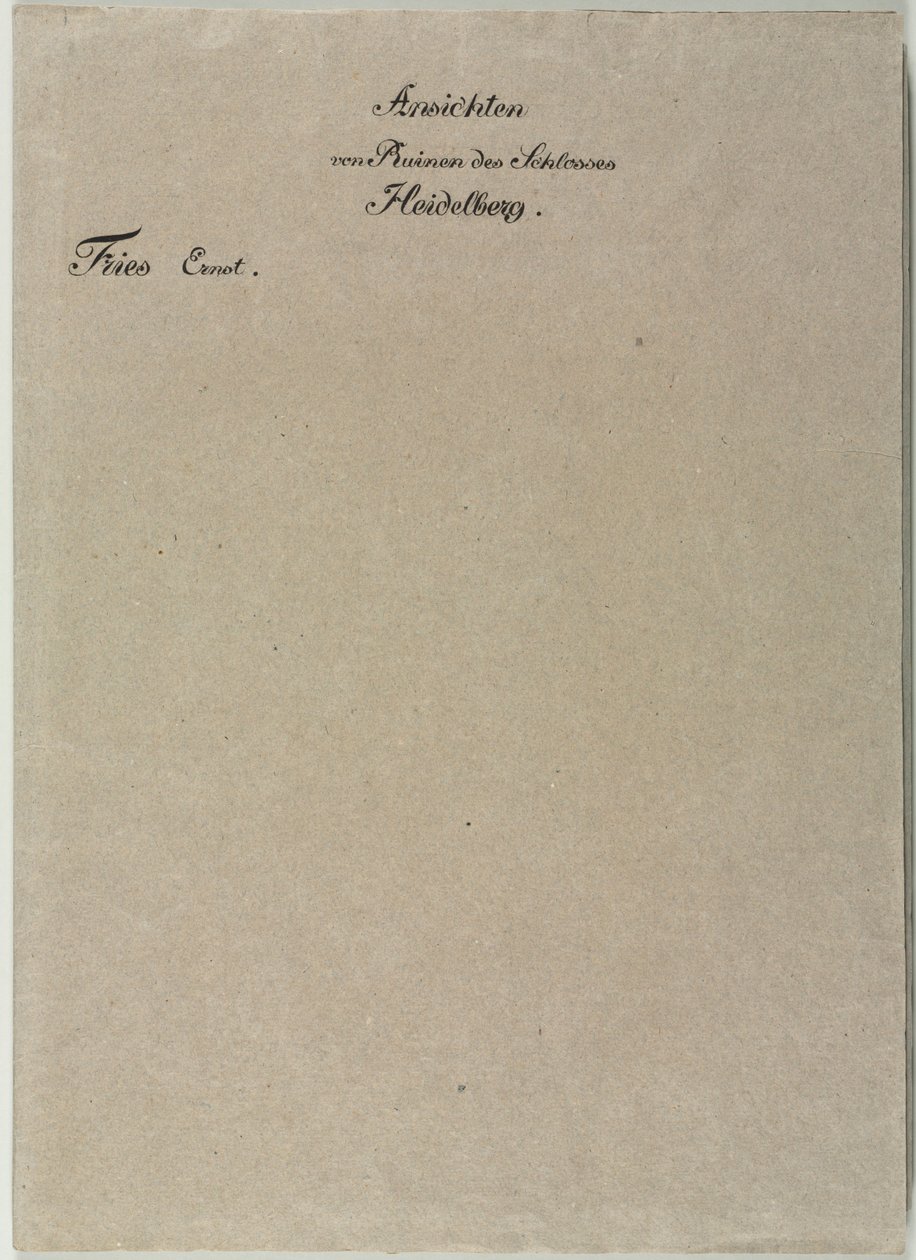 Zes uitzichten van kasteel Heidelberg: Omslag, 1820 door Ernst Fries