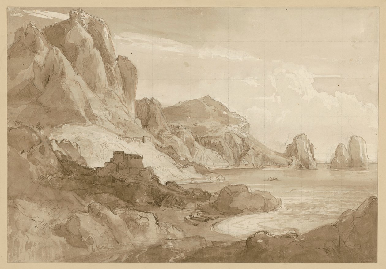 Zuidkust van Capri met de Faraglioni door Ernst Fries