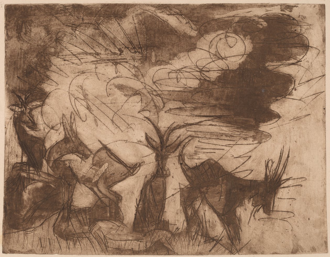Geiten en wolken, 1919 door Ernst Ludwig Kirchner