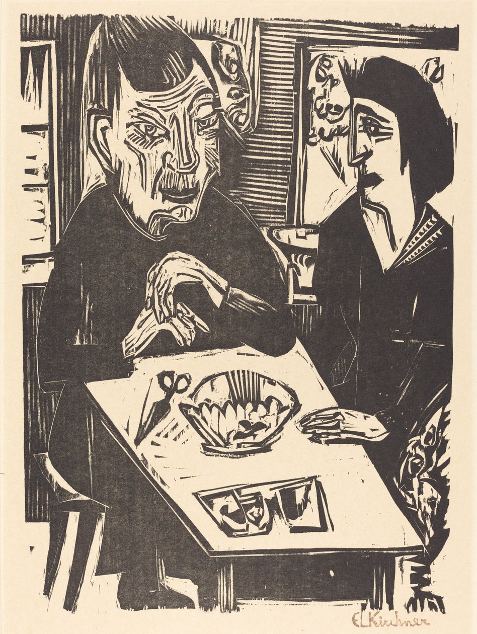 Oude en jonge vrouw, 1921 door Ernst Ludwig Kirchner