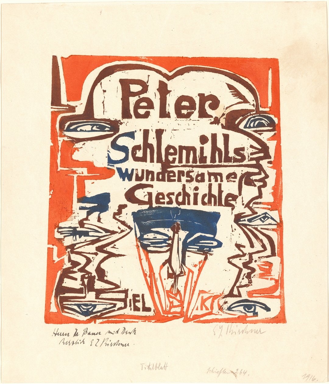 Peter Schlemihls wonderbaarlijke Geschiedenis Titelpagina, 1915 door Ernst Ludwig Kirchner