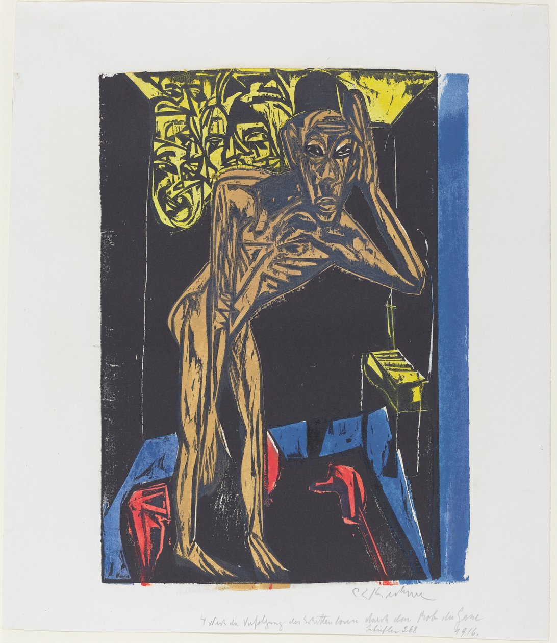 Peter Schlemihls wonderbaarlijke geschiedenis: Schlemihl in de eenzaamheid van de kamer... door Ernst Ludwig Kirchner
