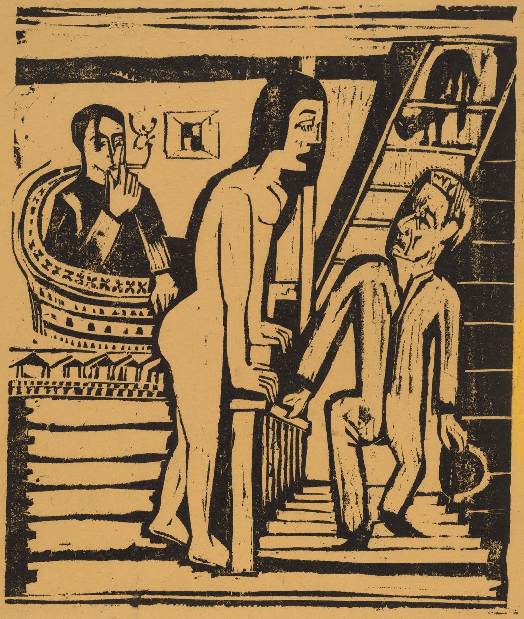 Het Bezoek, 1923 door Ernst Ludwig Kirchner