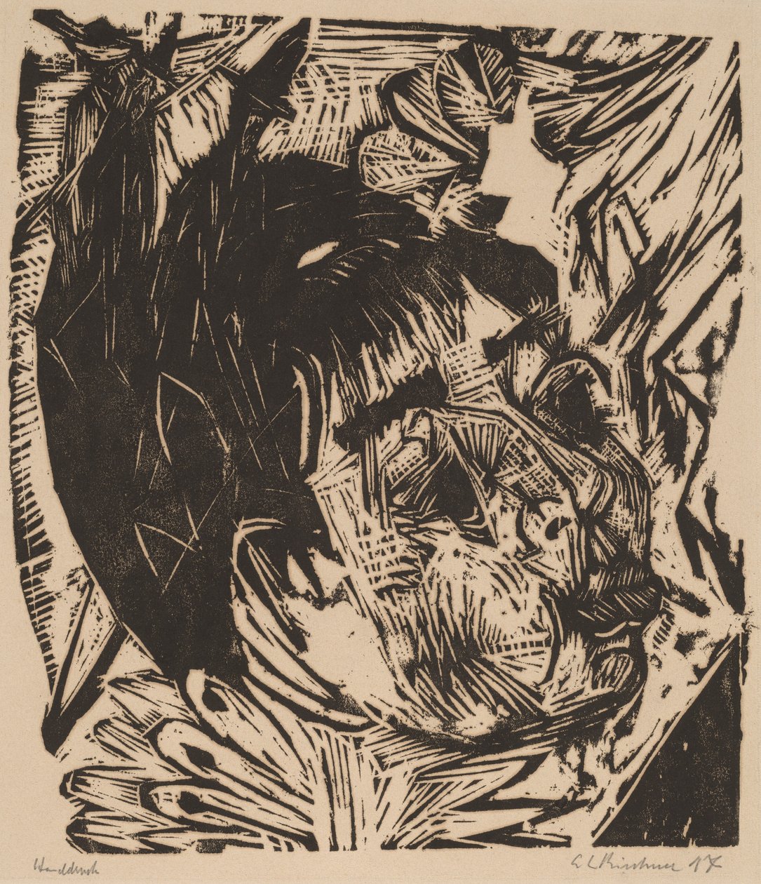 Vrouw van professor Schaxel, 1917-1918 door Ernst Ludwig Kirchner