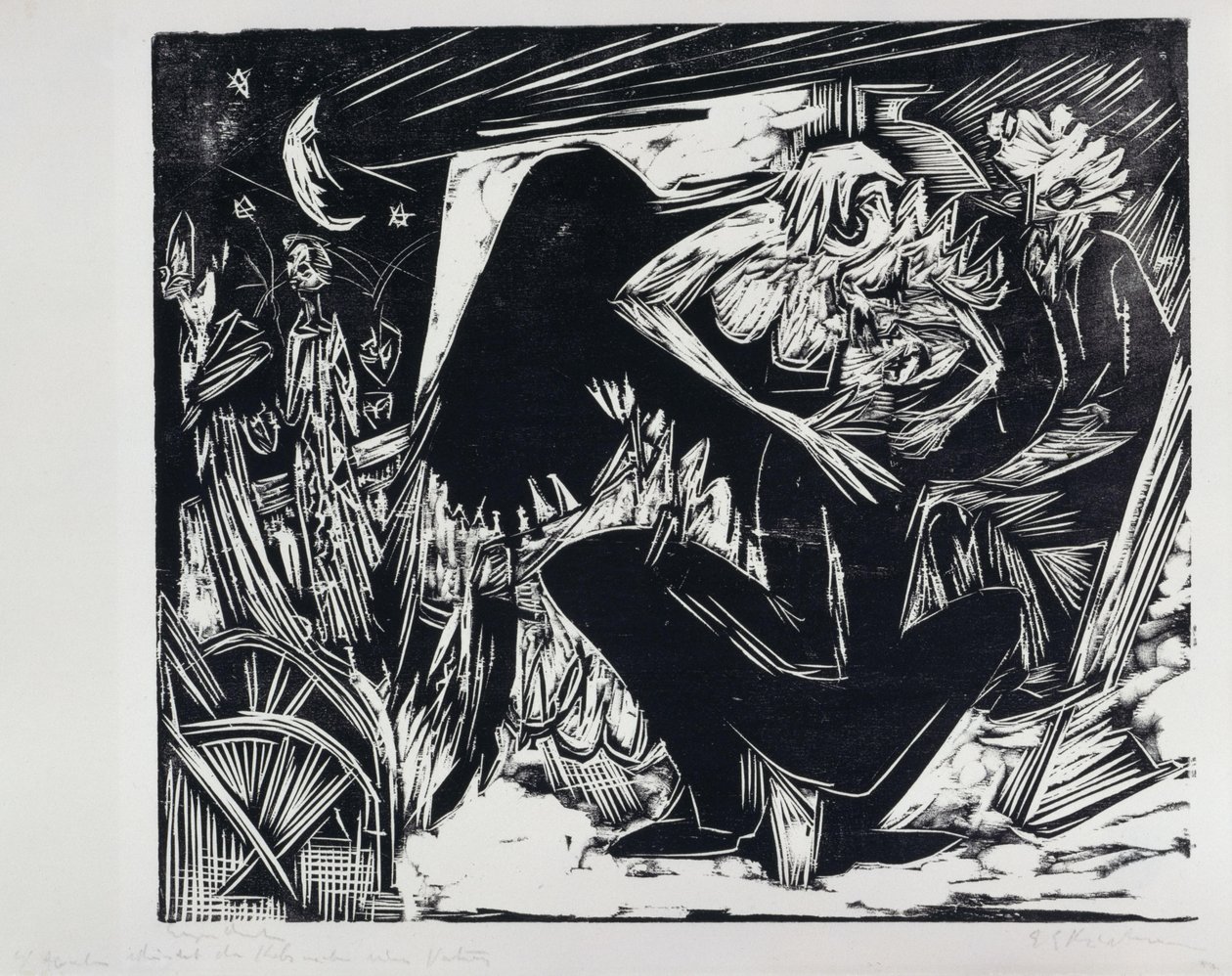 Absalom schendt de hoeren door Ernst Ludwig Kirchner